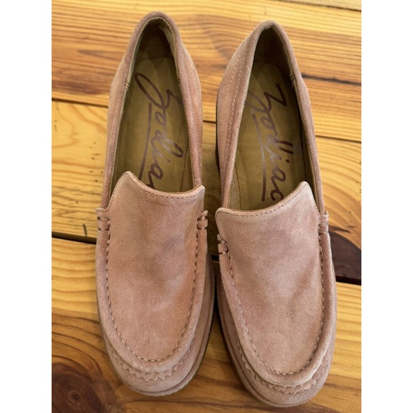 ZODIAC Dorit Slip On Loafer Nougat Pink Suede Leather Size 9 Platform Retro EUC! - Picture 2 of 7